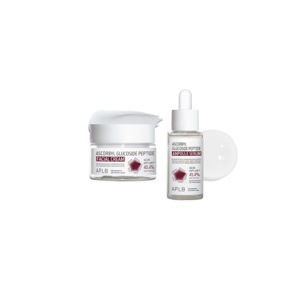 APLB - Ascorbyl Glucoside Peptide Ampoule Serum - 40ml & Facial Cream - 55ml Set