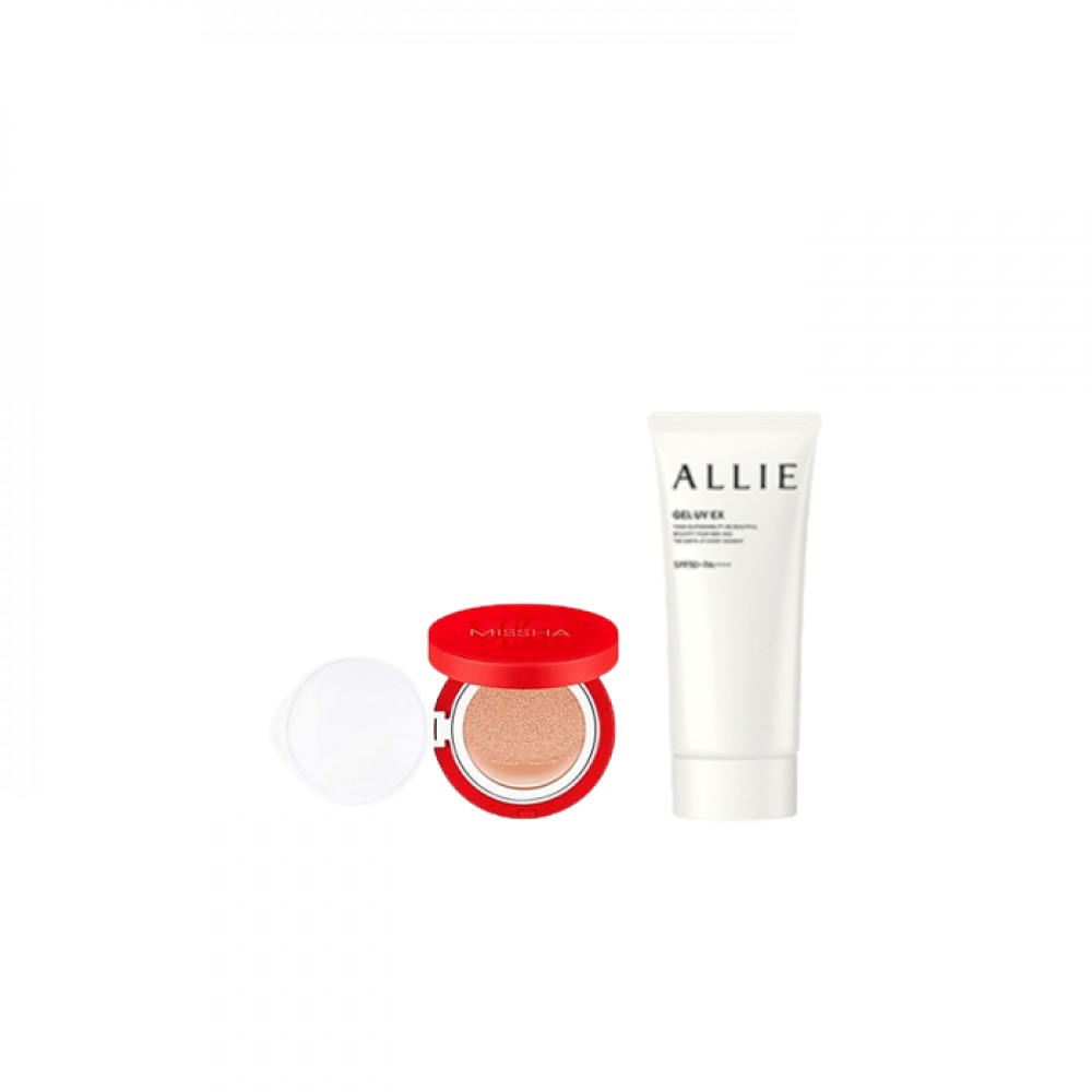 Kanebo - Allie Gel UV EX SPF50+ PA++++ - 90g (New Version of ALLIE - Extra UV Gel SPF50+ PA++++ - 90g) X MISSHA - Velvet Finish Cushion SPF50+ PA+++ - 15g - 23