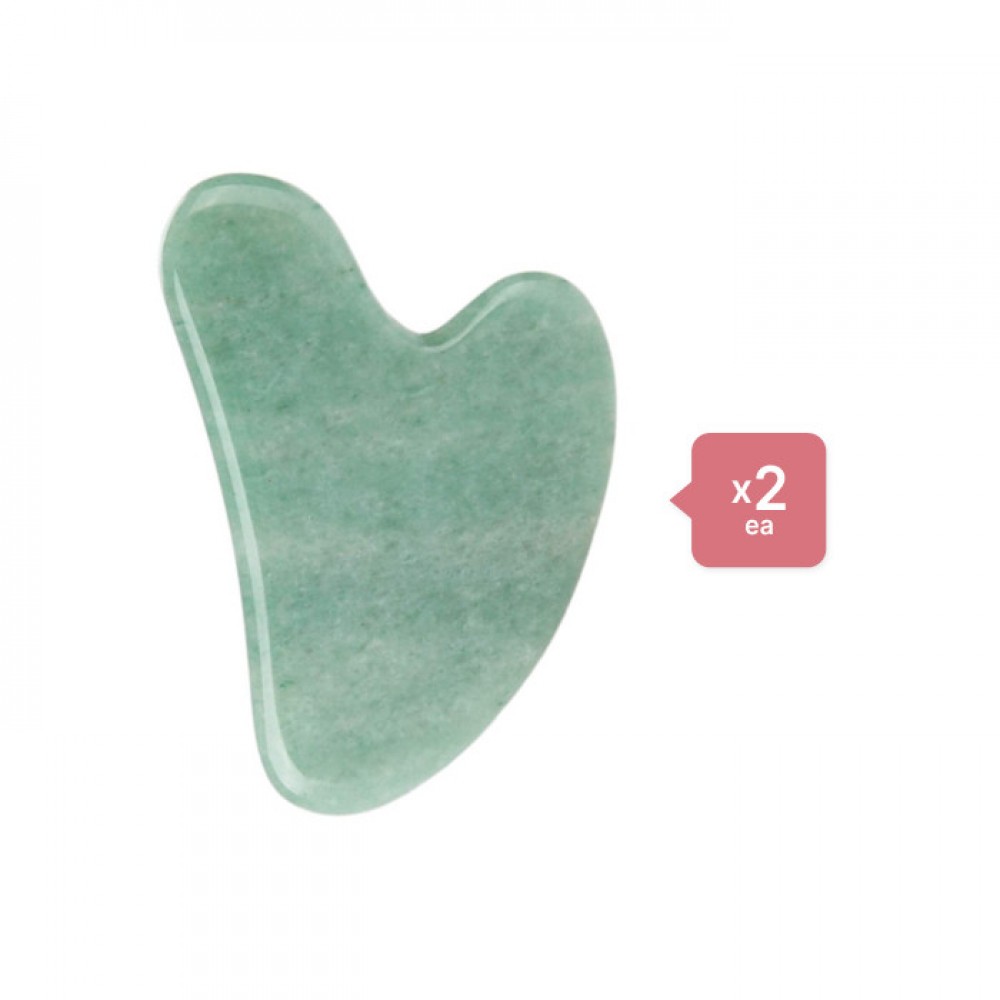 MissLady - Scraping Board Gua Sha Massage Tool (Heart-shaped) (2ea) Set - Jade