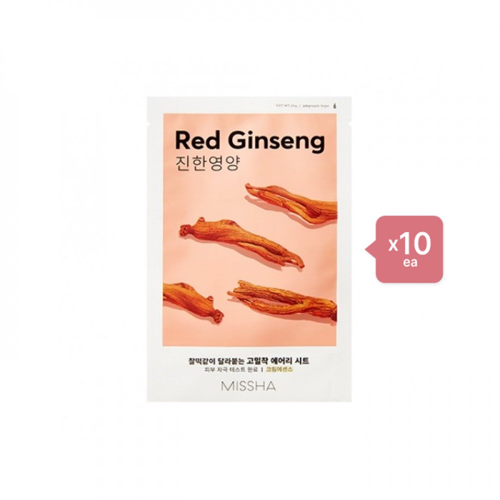 MISSHA - Airy Fit Sheet Mask - Red Ginseng - 1pc (10ea) Set