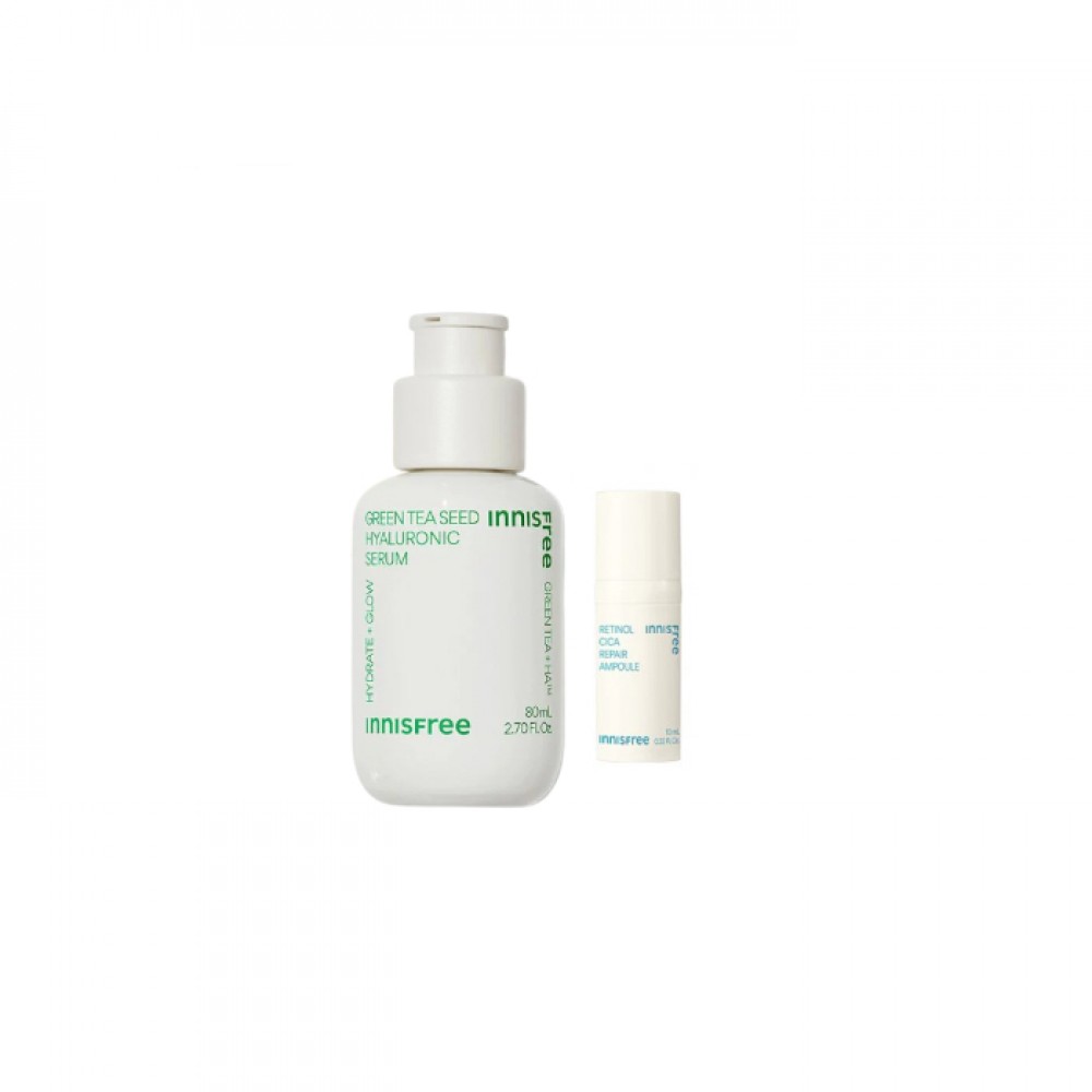 innisfree - Green Tea Seed Hyaluronic Serum - 80ml (1 ea) + innisfree - Retinol Cica Repair Ampoule - 7ml (1 ea)