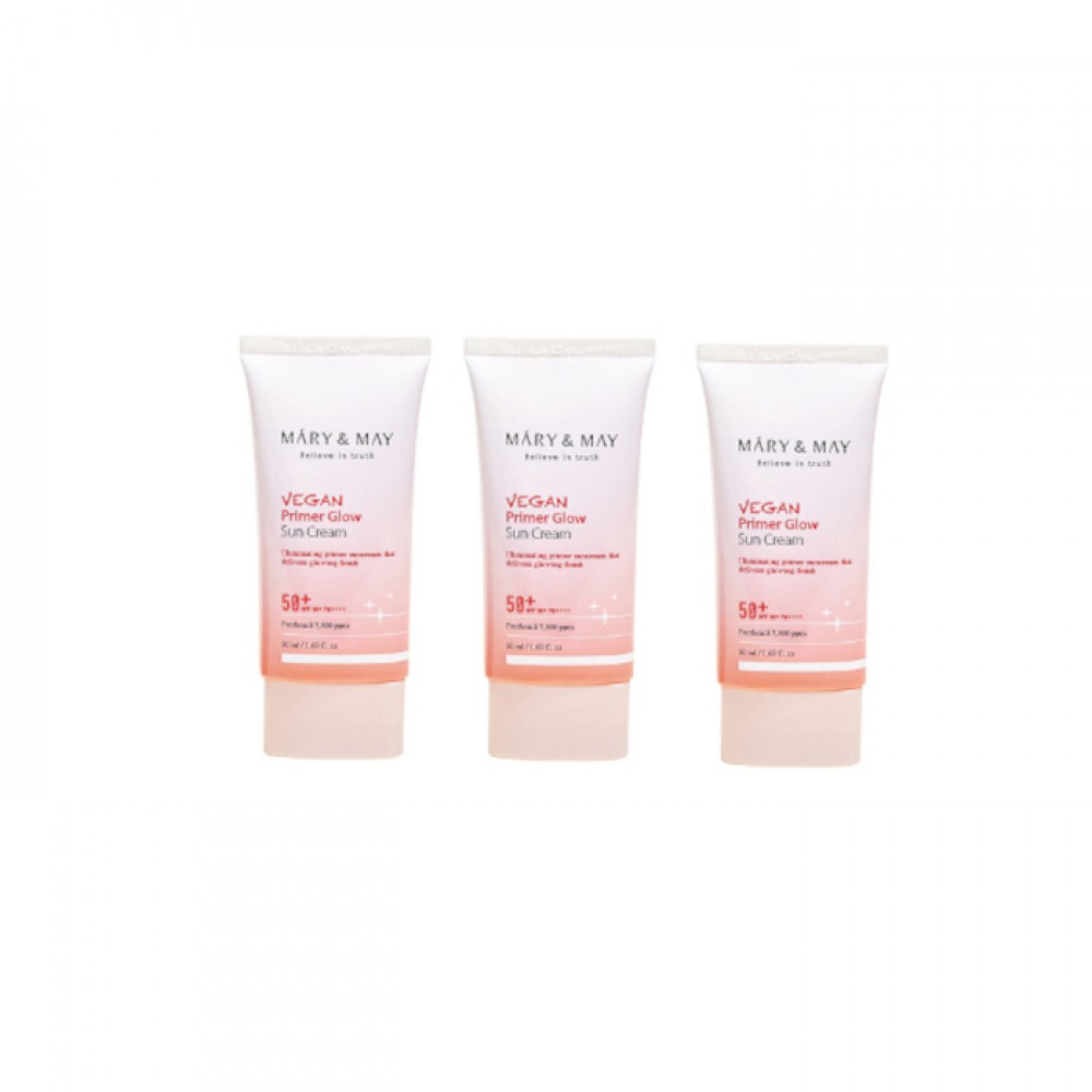 Mary&May - Vegan Primer Glow Sun Cream SPF50+ PA++++ - 50ml (3ea) Set