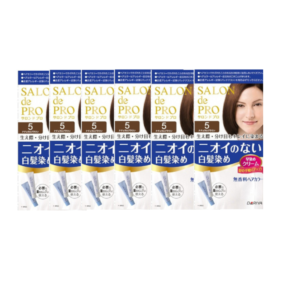 Dariya Dariya - Salon De Pro - Hair Color Cream - 5 Natural brown 6PCS Set