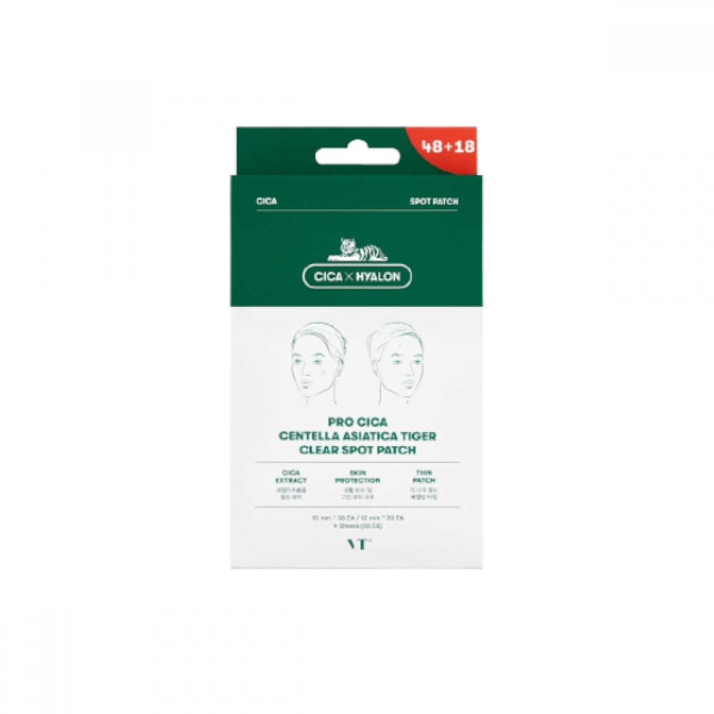 VT - Pro Cica Centella Asiatica Tiger Clear Spot Patch - 4sheets/10mm*36ea+12mm*30ea (66ea)