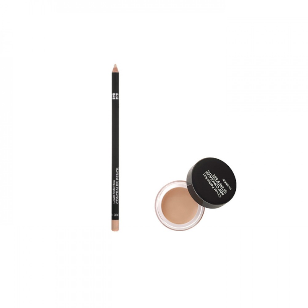 The Saem - Cover Perfection Pot Concealer - #2 Rich Beige (1ea) + Concealer Pencil - 1.4g - 2.0 Rich Beige (1ea) Set