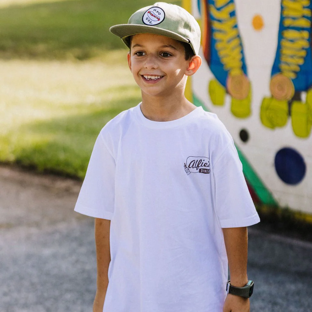 Alfie's Diner Tee White