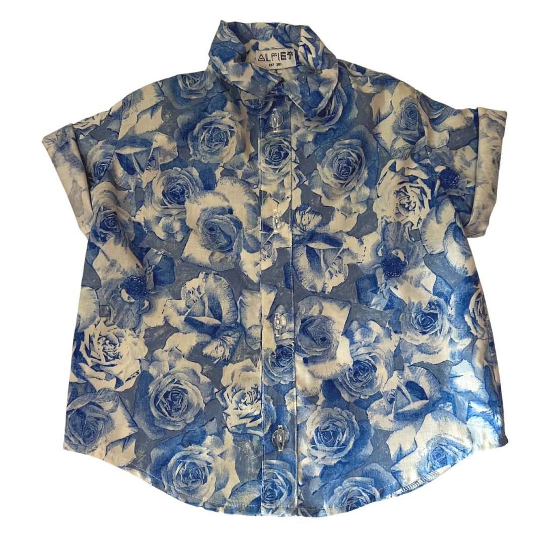 Blue Floral Party Shirt