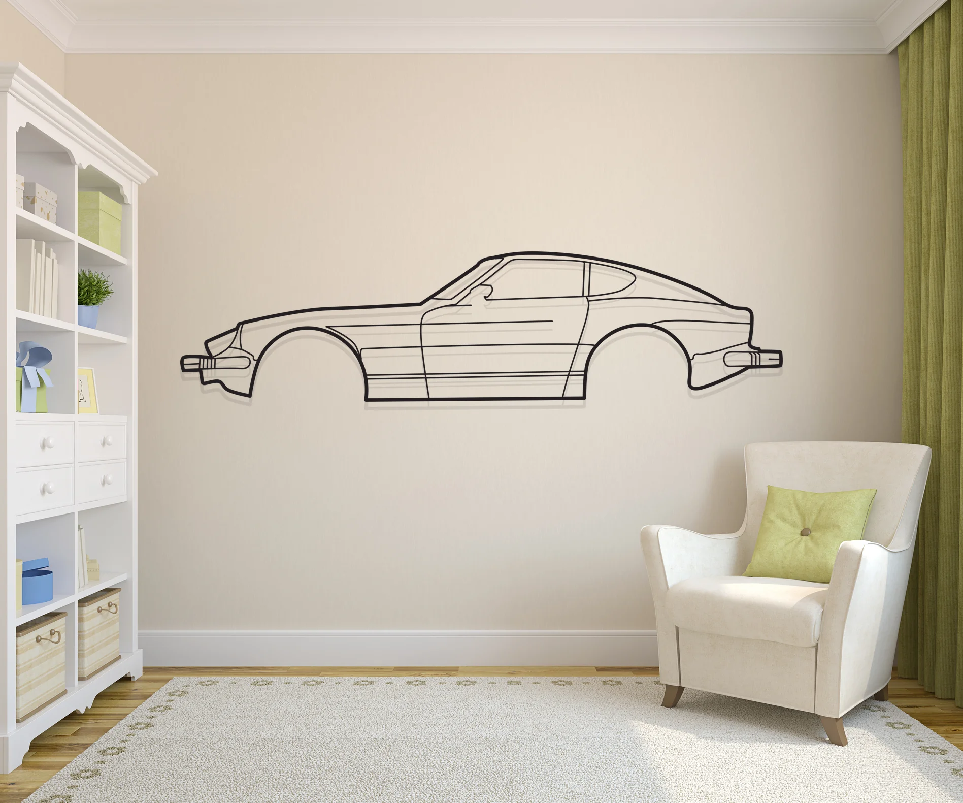 280z Car Silhouette Metal Art
