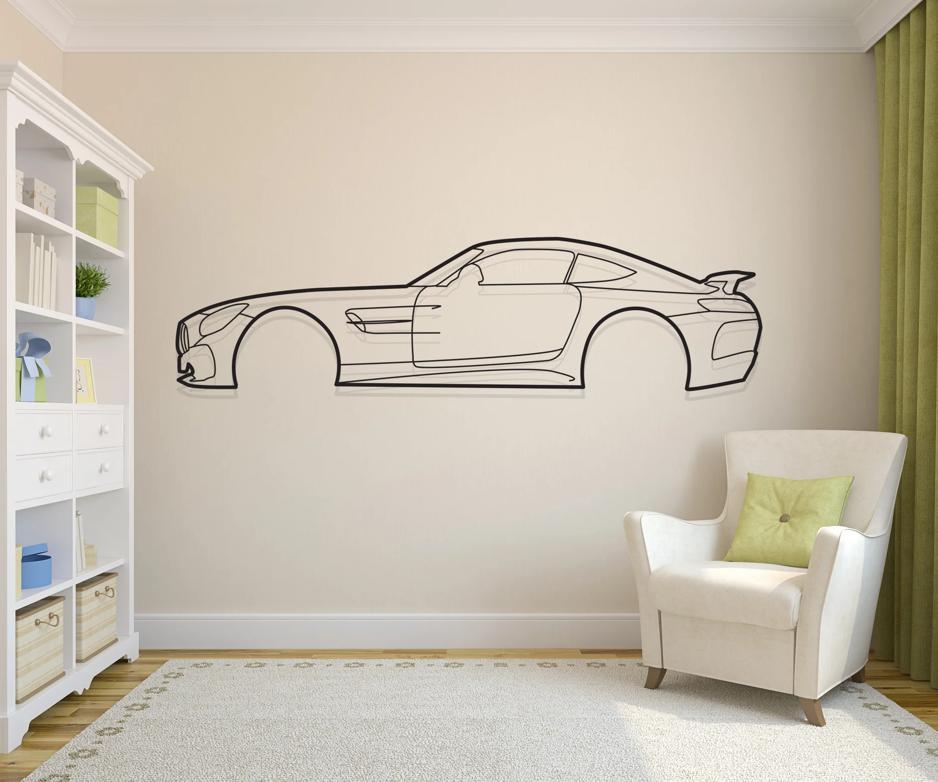AMG GTR Car Silhouette Metal Art