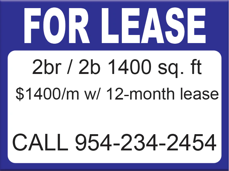 Custom For Lease Sign