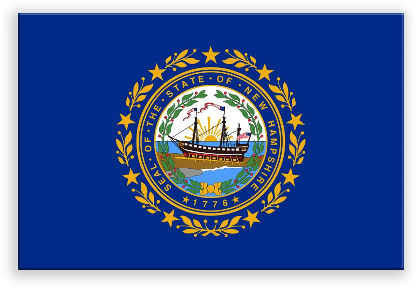 New Hampshire State Metal Flag
