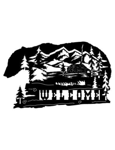 Welcome Sign - Bear Cabin Scene