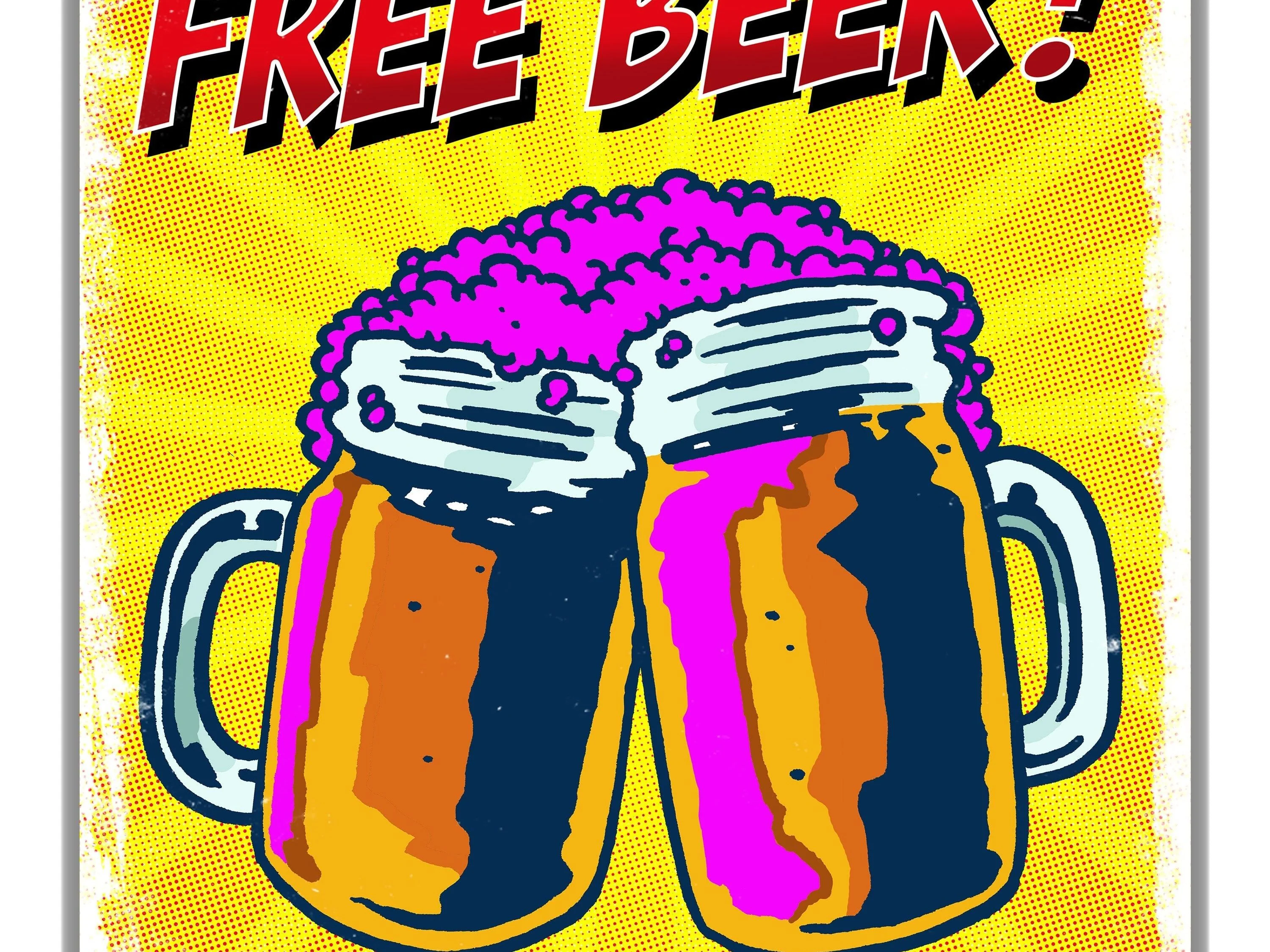 Free Beer- UV Printed Steel