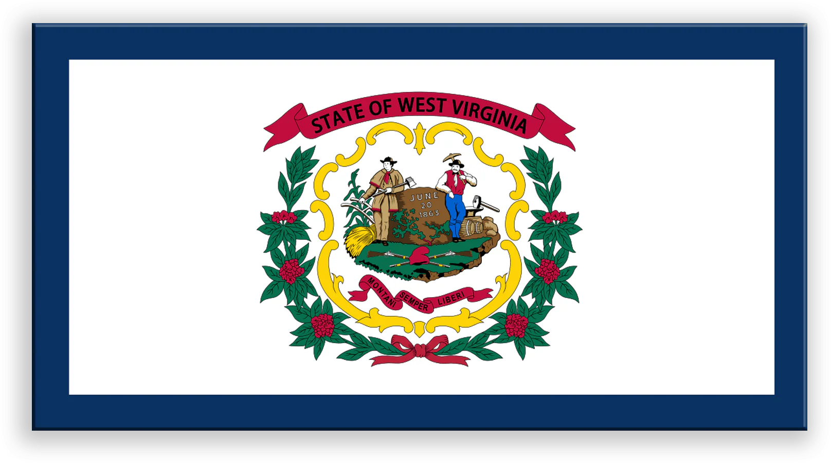 West Virginia State Metal Flag