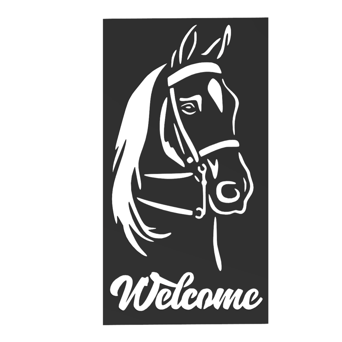 Horse Portrait Welcome Sign