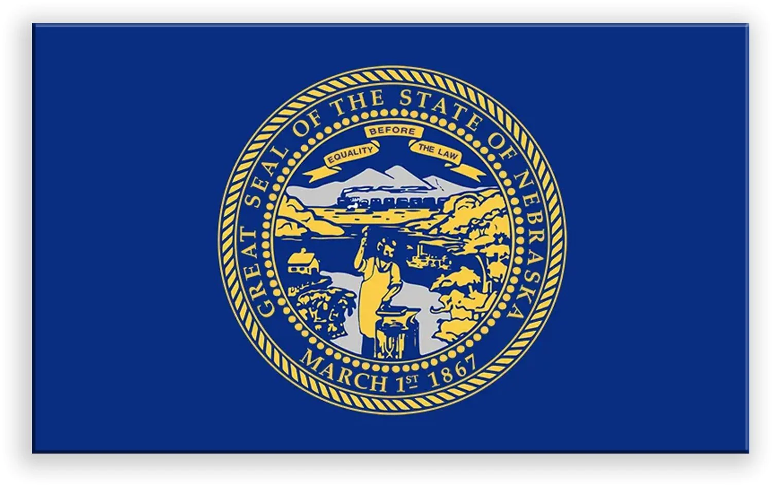 Nebraska State Metal Flag