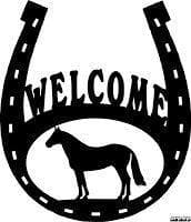 Horse Shoes Welcome Sign