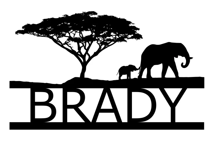 Elephant Safari- Monogram