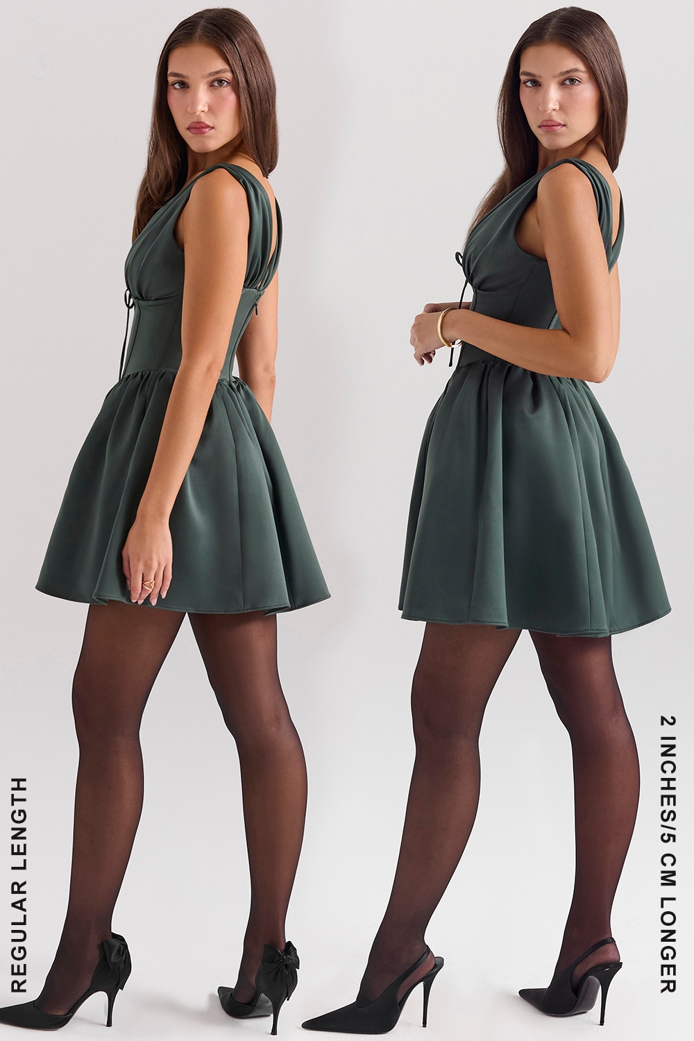 Forest Green Satin Mini Dress