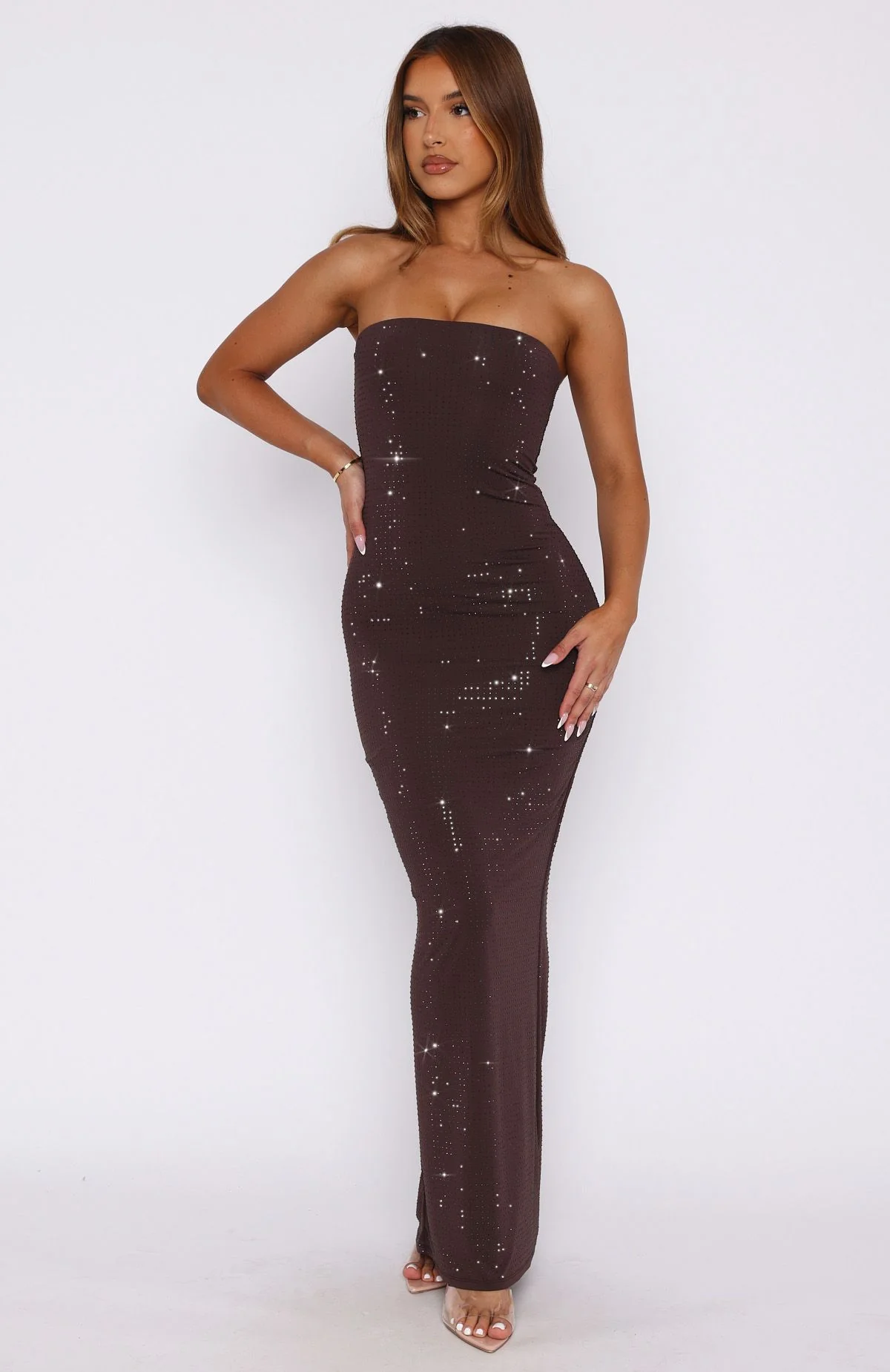 Platinum Maxi Dress Chocolate