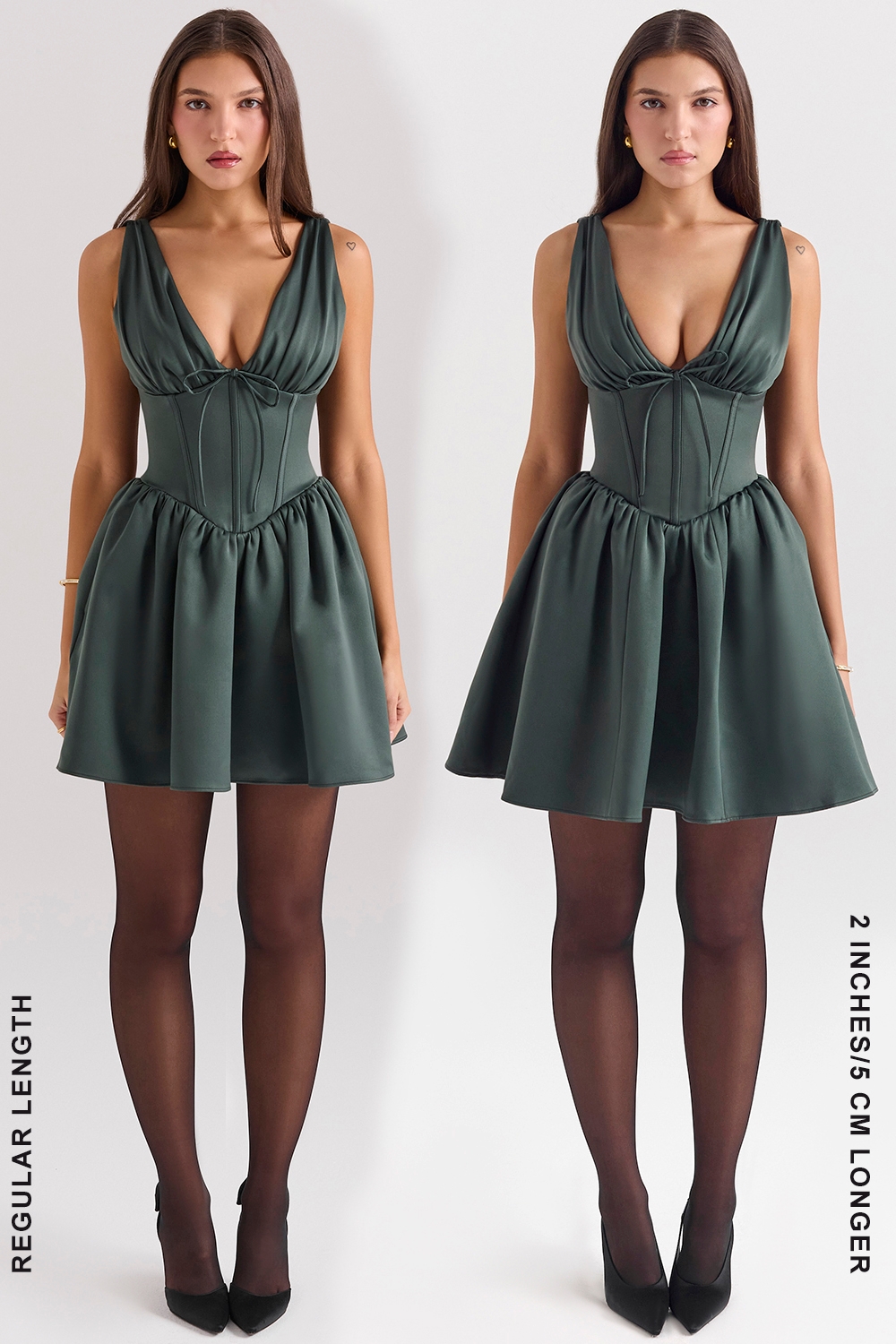 Forest Green Satin Mini Dress