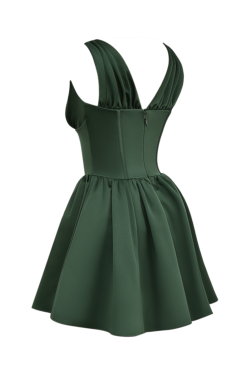 Forest Green Satin Mini Dress