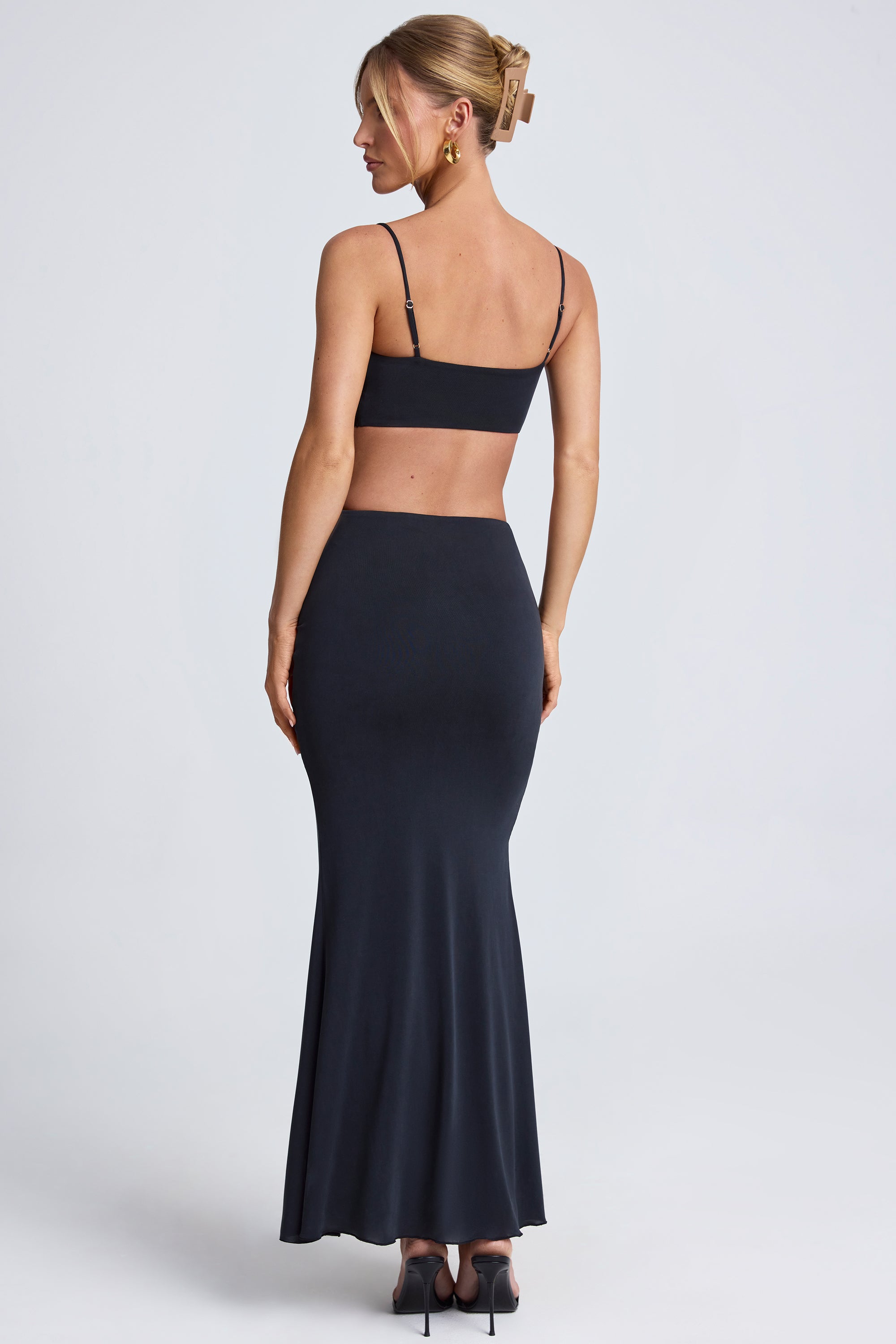 Julitta-Hardware Detail Cut-Out Maxi Dress in Black