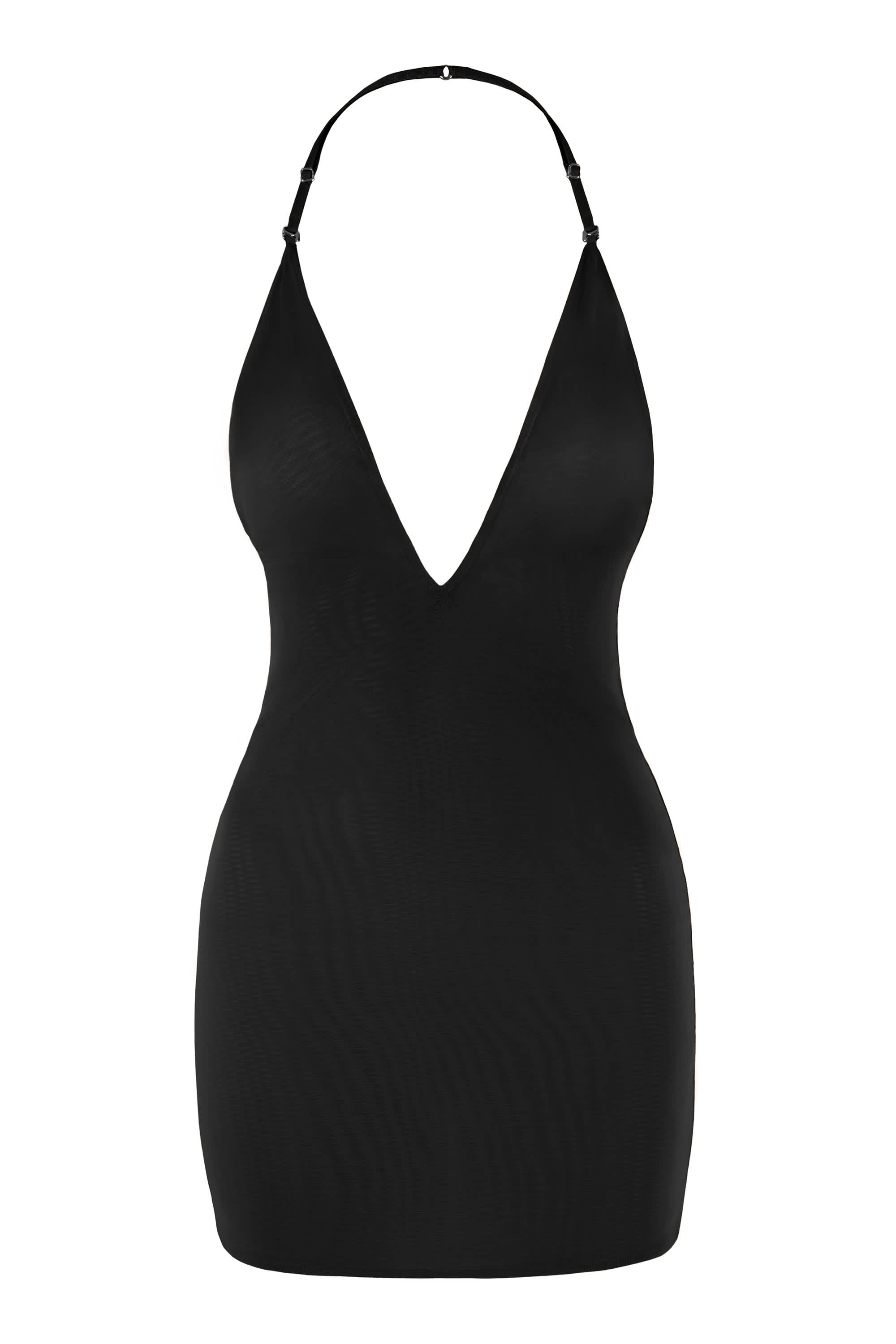 Intimates-Intimates Soft Mesh Multiway Mini Dress in Black