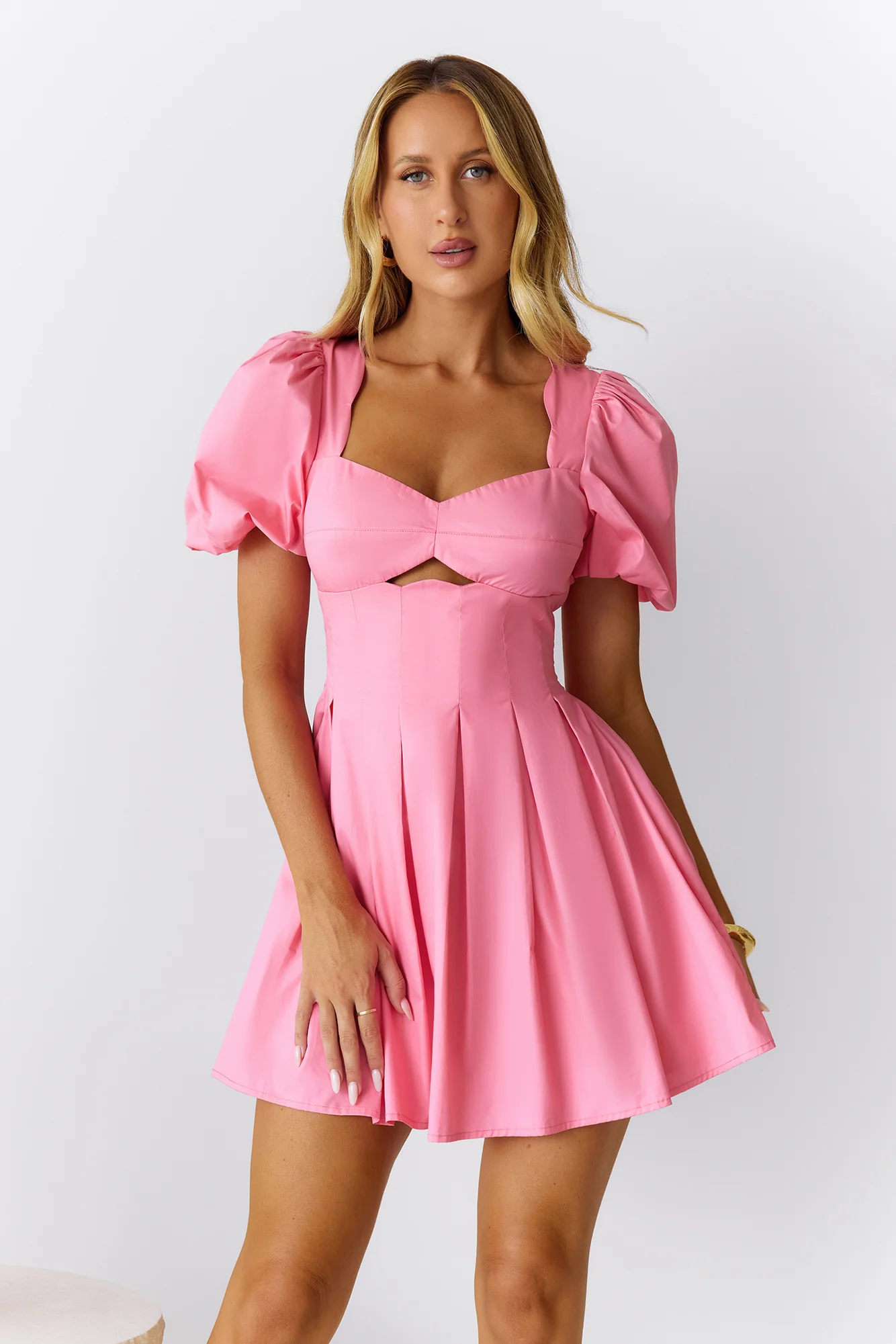Seashore Soiree Short Sleeve Mini Dress Pink