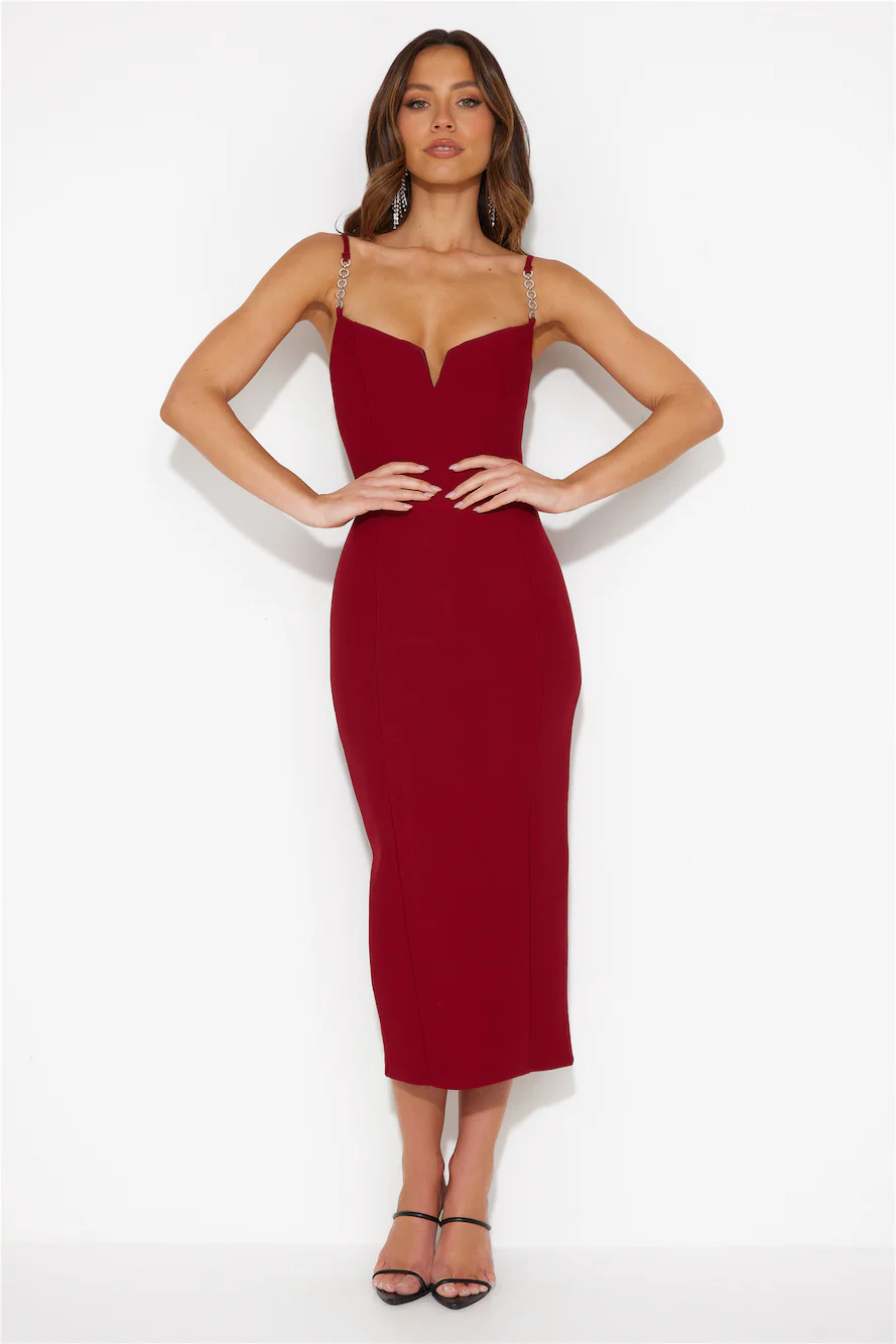 Rising Success Midi Dress Wine