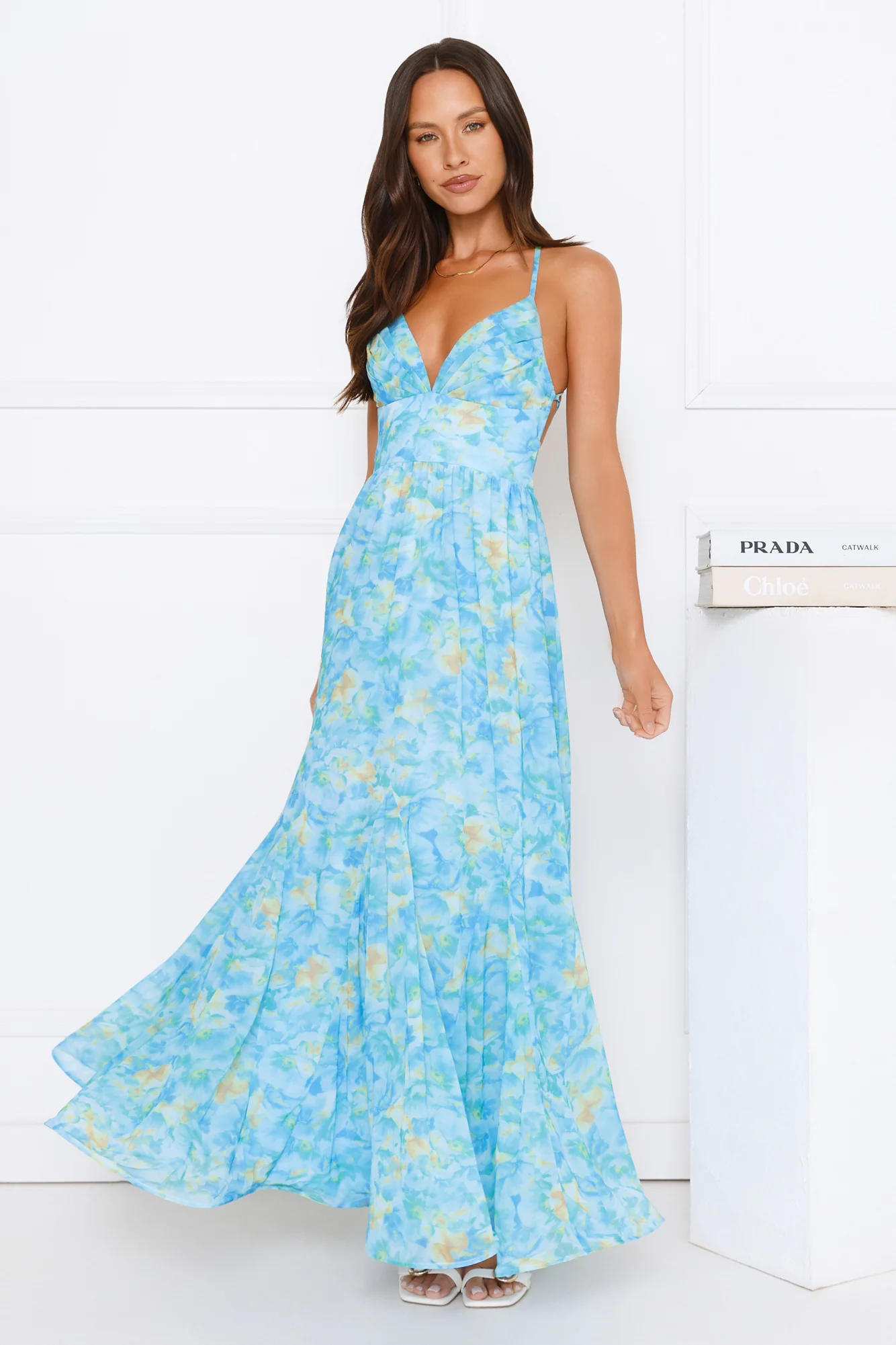 Pretty In Bloom Maxi Dress Blue