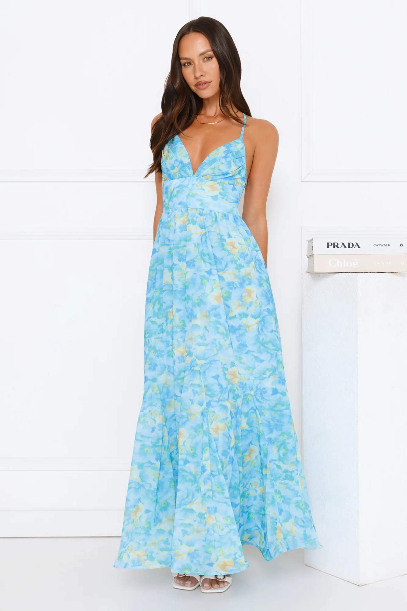 Pretty In Bloom Maxi Dress Blue