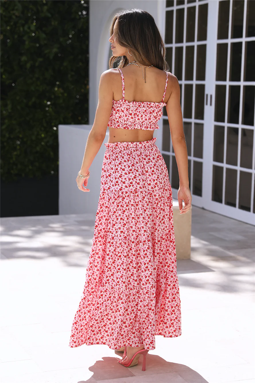 Pretty Dance Maxi Skirt Red