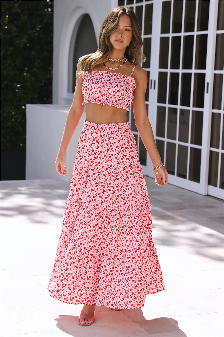 Pretty Dance Maxi Skirt Red