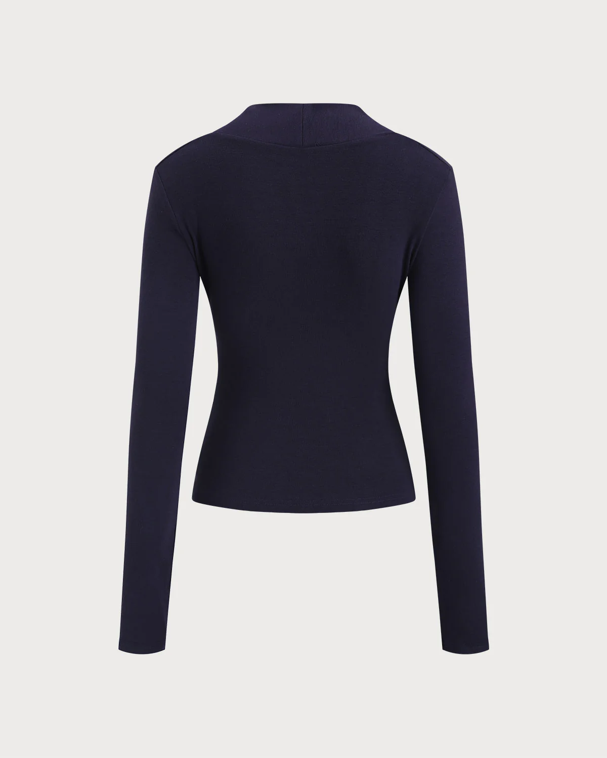 Navy Ruched Knit Tee