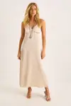 Satin Lace Trim Maxi Slip Dress