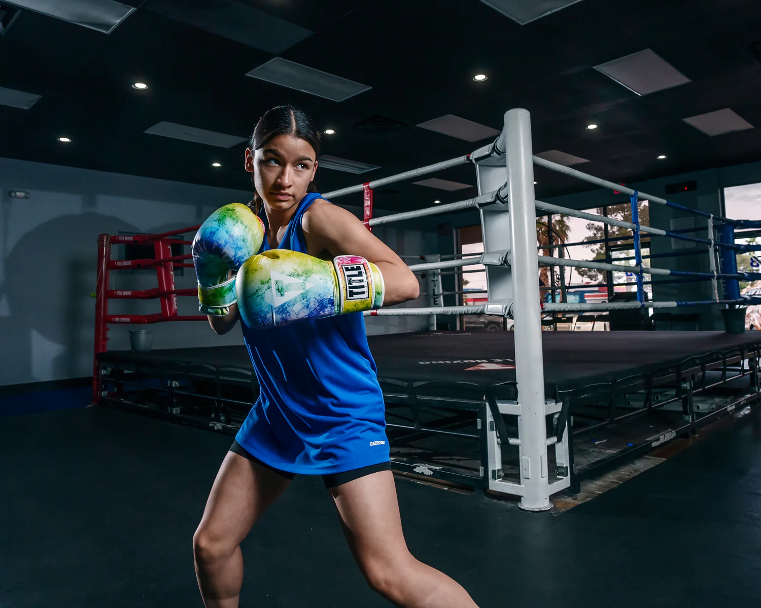 TITLE Boxing Limited Edition Tie Dye Bag Boxing Gloves