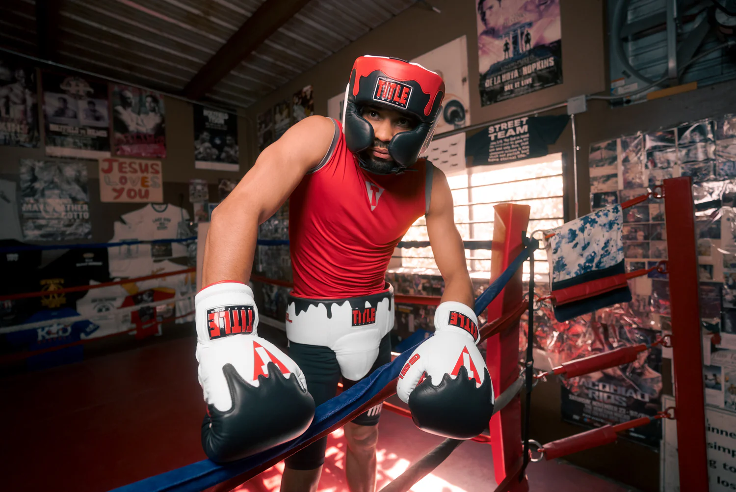 TITLE Boxing Gel Lava Leather Series Headgear