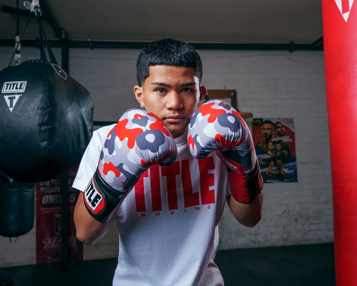 TITLE Boxing Infused Foam Camo Color Pop Bag Boxing Gloves