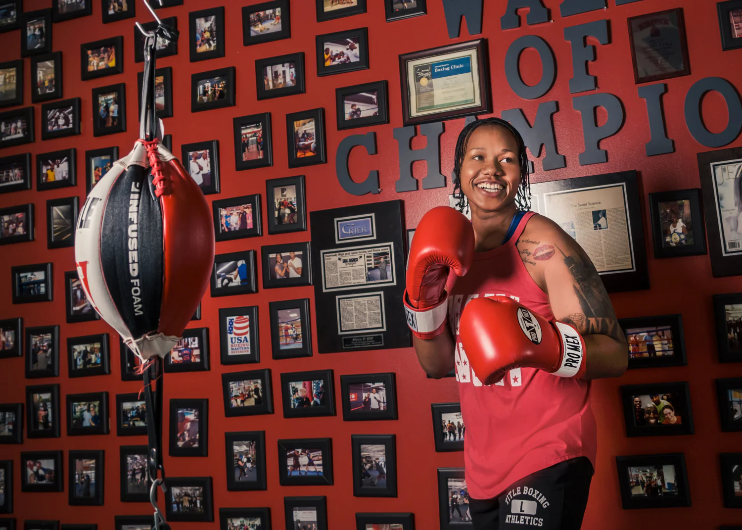 TITLE Boxing Infused Foam Double End Bags