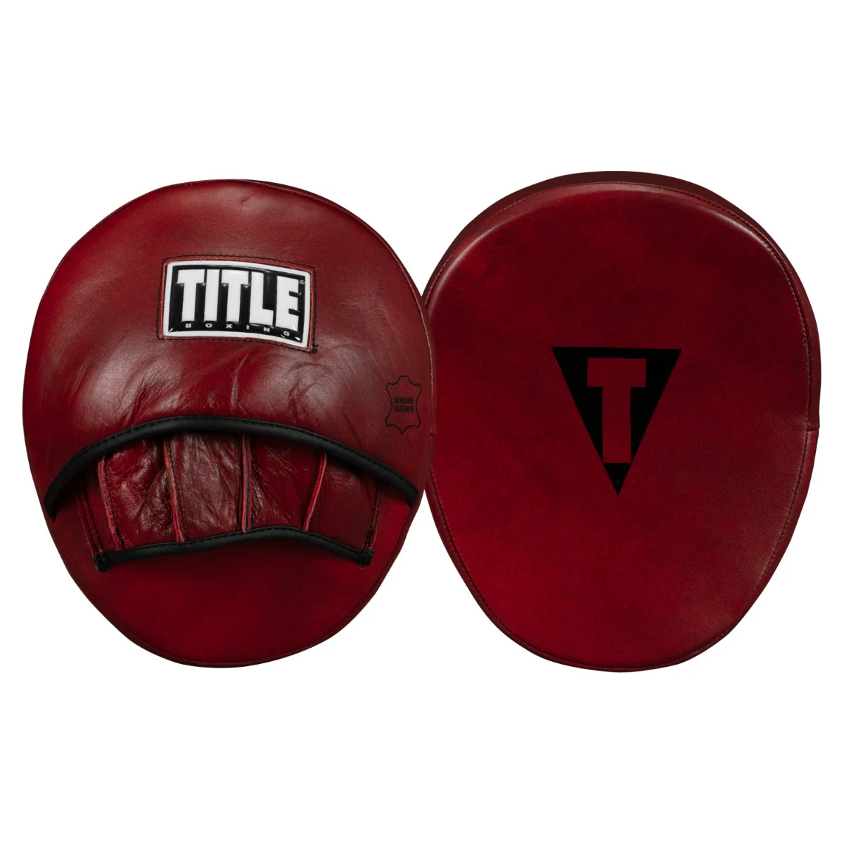 TITLE Boxing Blood Red Leather Punch Mitts
