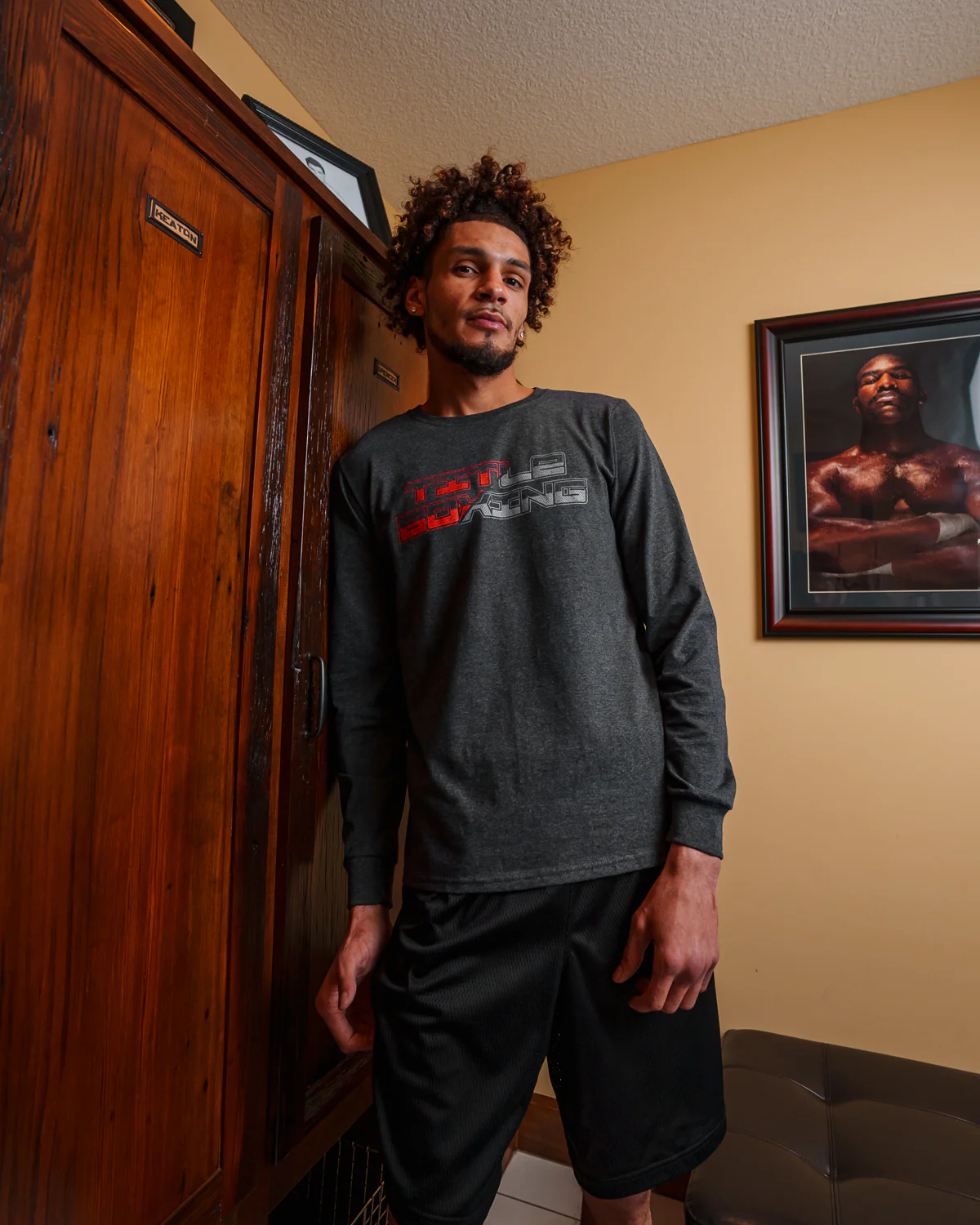 TITLE Boxing Split Label Performance Long Sleeve Tee