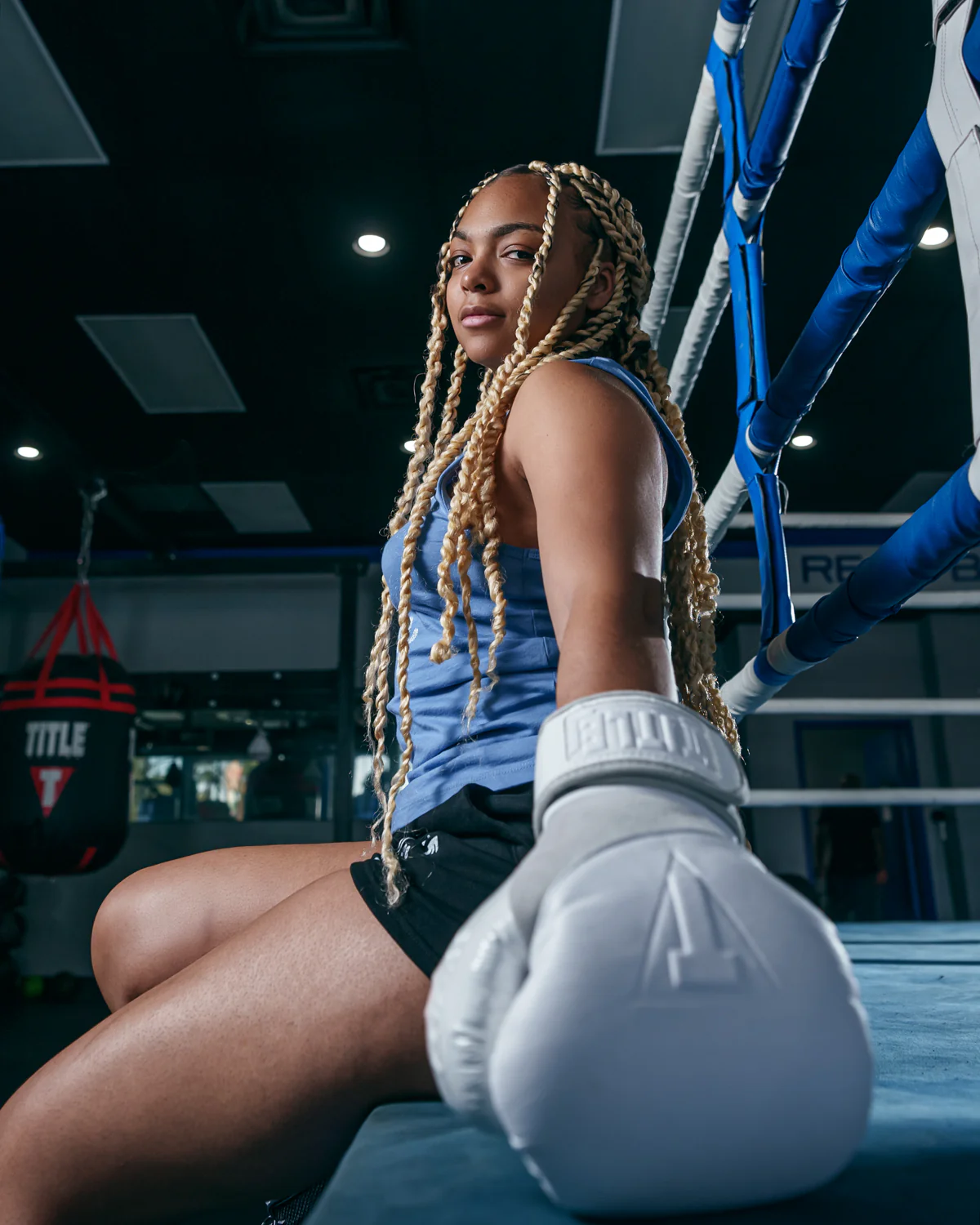 TITLE White Boxing Pro Bag Boxing Gloves