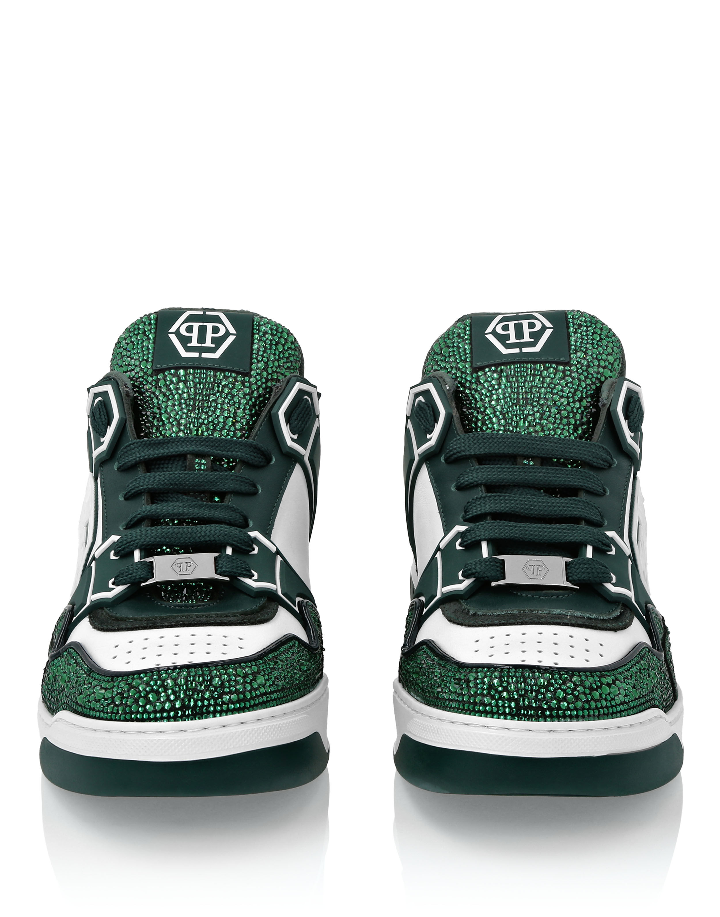 PHILPP PLEIN Leather Low-Top Sneakers Moon Walker