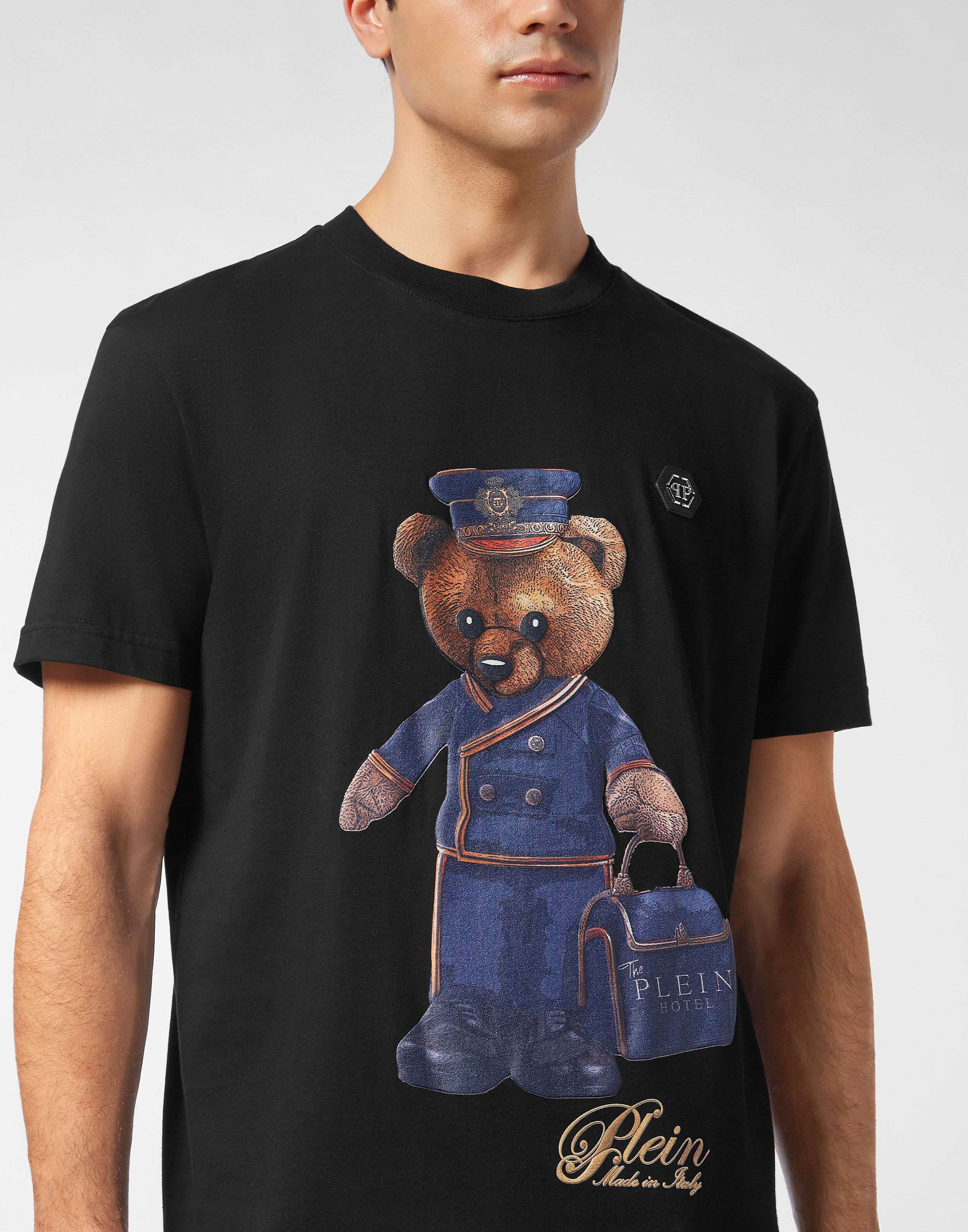 PHILPP PLEIN Round Neck T-Shirt Teddy Doorman