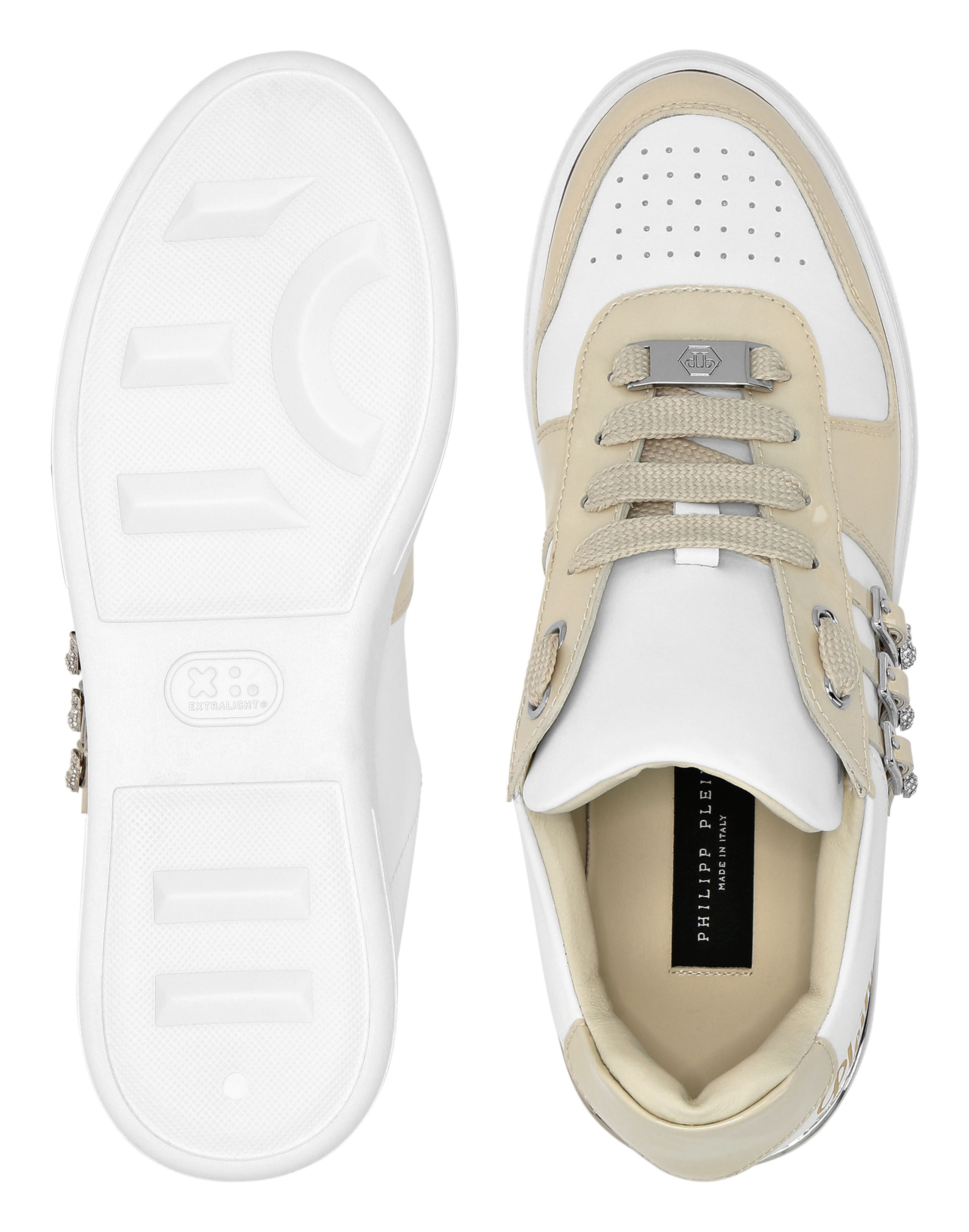 PHILPP PLEIN Low Top Sneakers Belts Skull