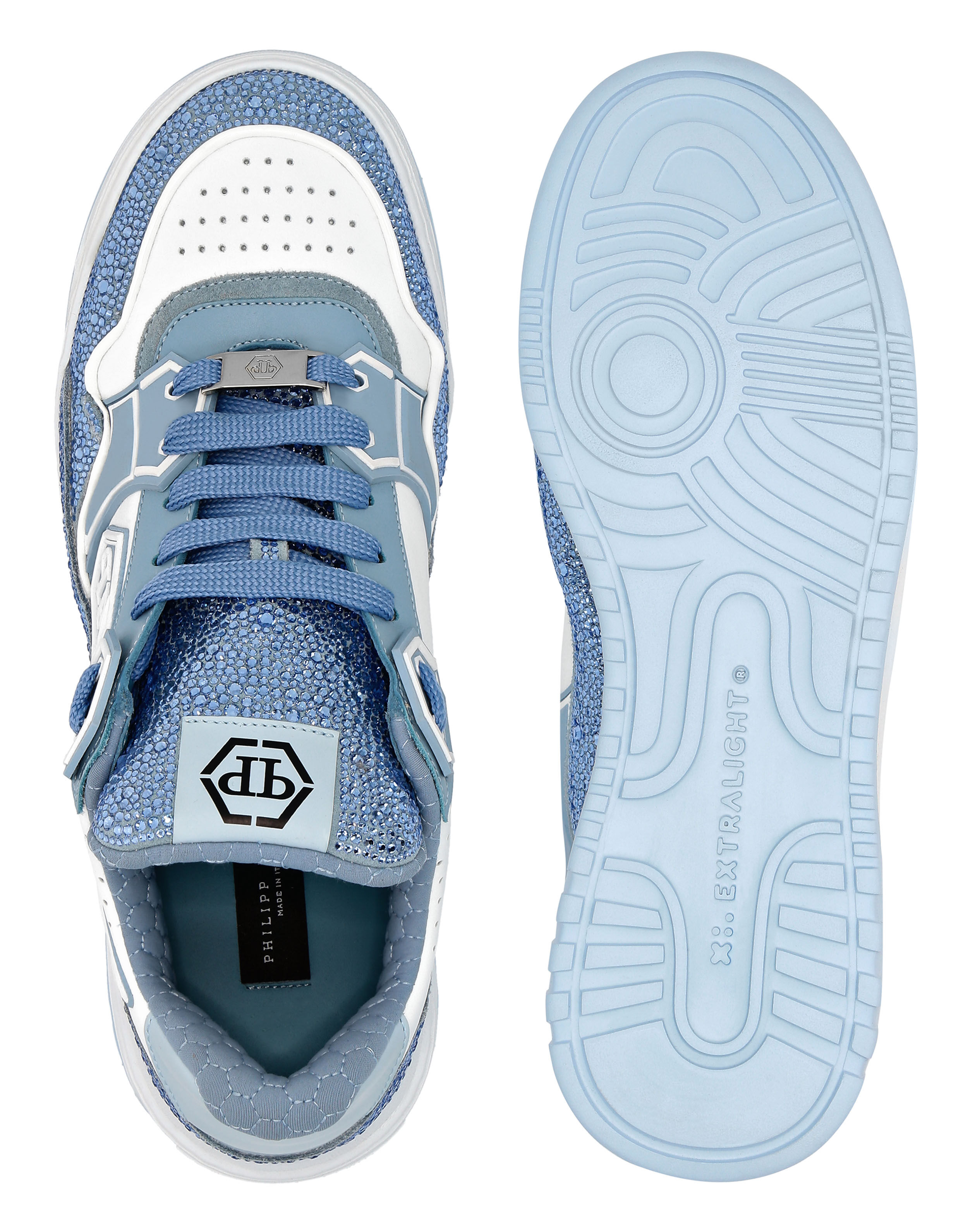 PHILPP PLEIN Leather Low-Top Sneakers Moon Walker