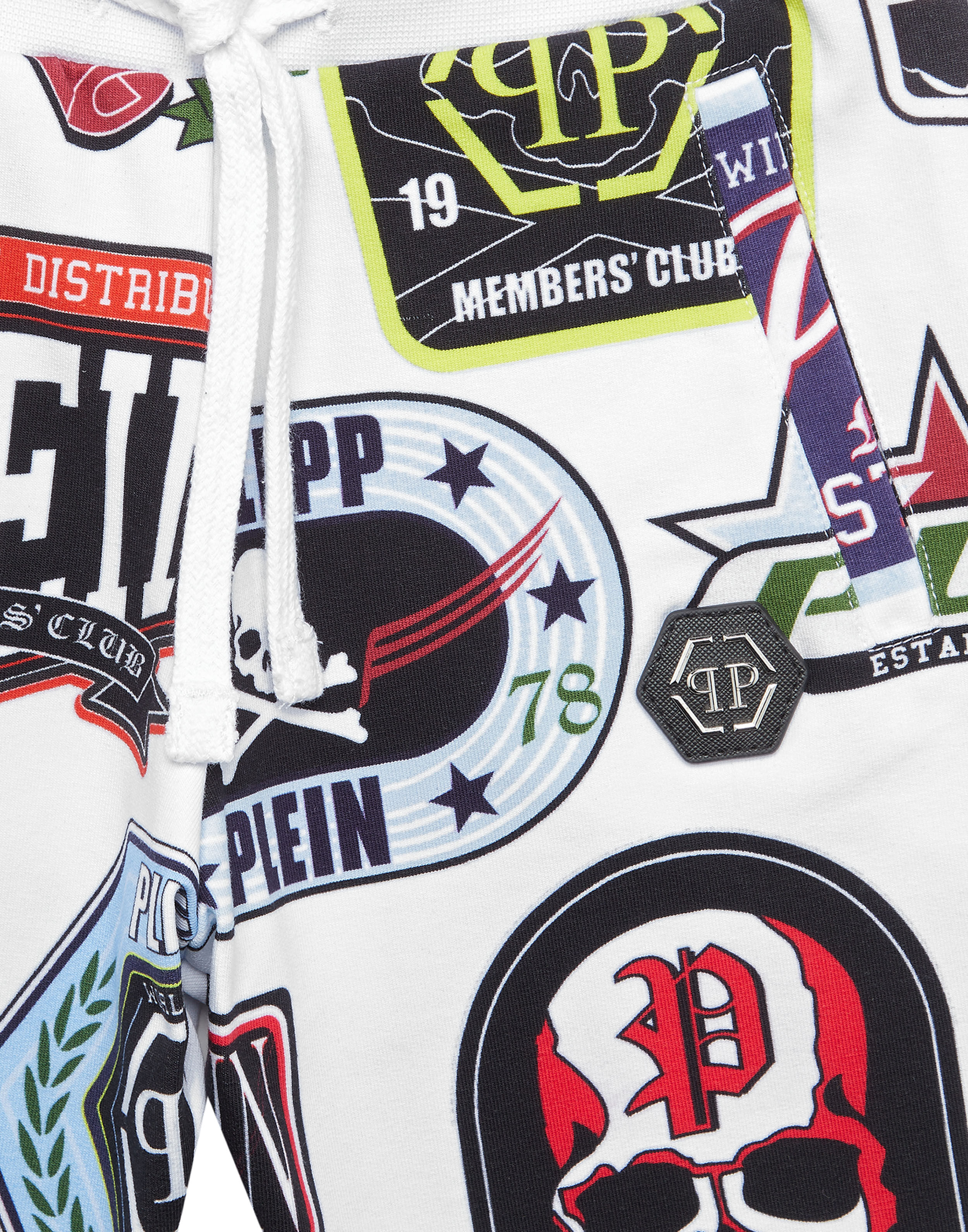 PHILPP PLEIN Jogging Shorts Strass Patches