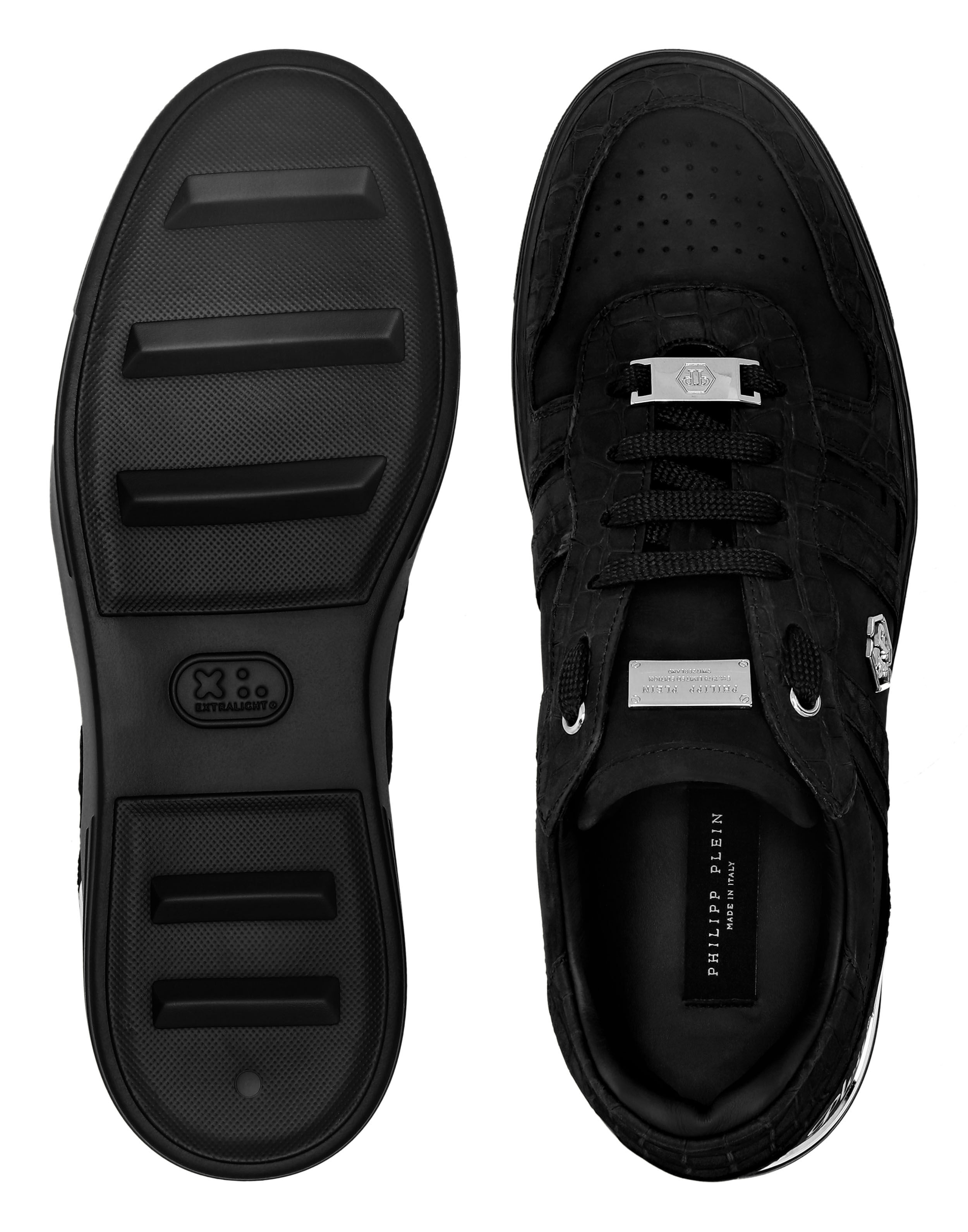 PHILPP PLEIN Nubuck Low Top Sneakers Cocco