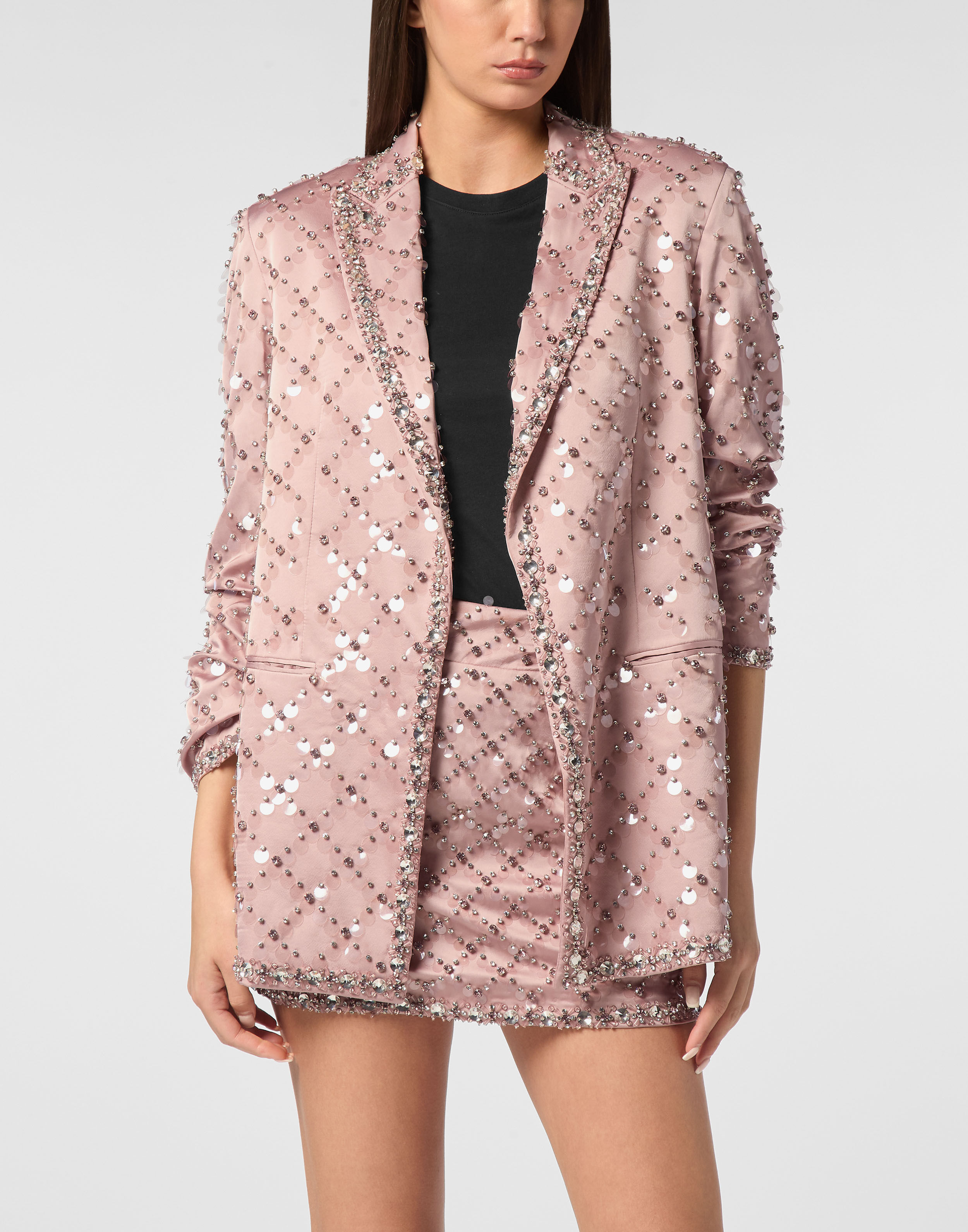 PHILPP PLEIN Blazer Boyfriend Fit Plein Paillettes